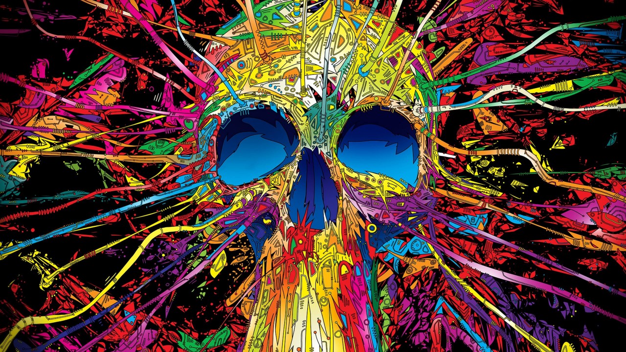 Psychedelic Skull Wallpaper for Desktop 1280x720