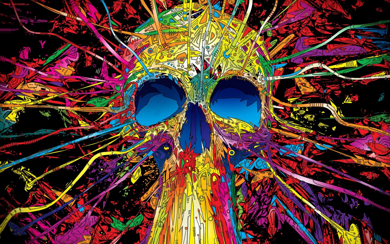 Psychedelic Skull Wallpaper for Desktop 1280x800
