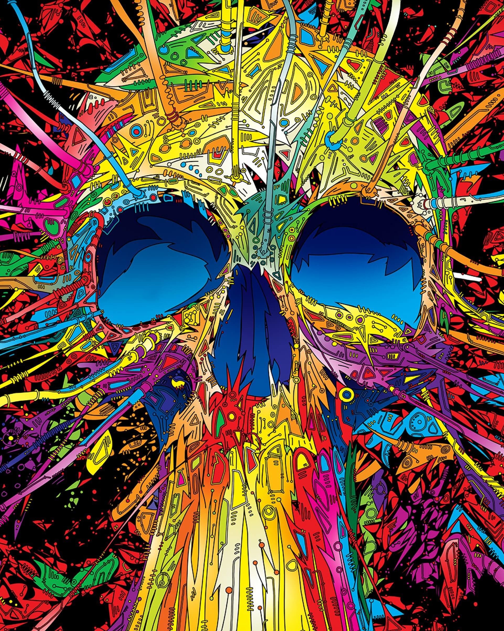 Psychedelic Skull Wallpaper for Google Nexus 7