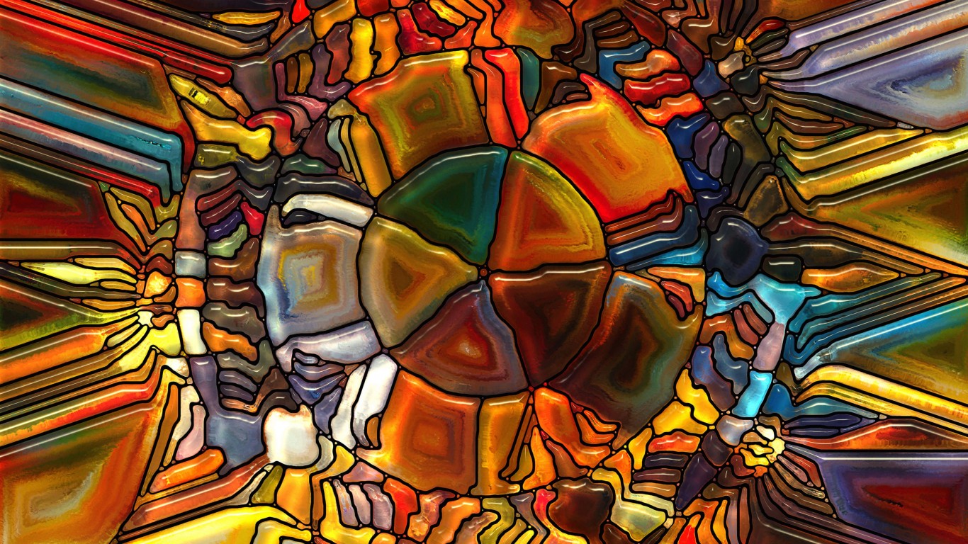 Psychedelic Stained Glass Wallpaper for Desktop 1366x768