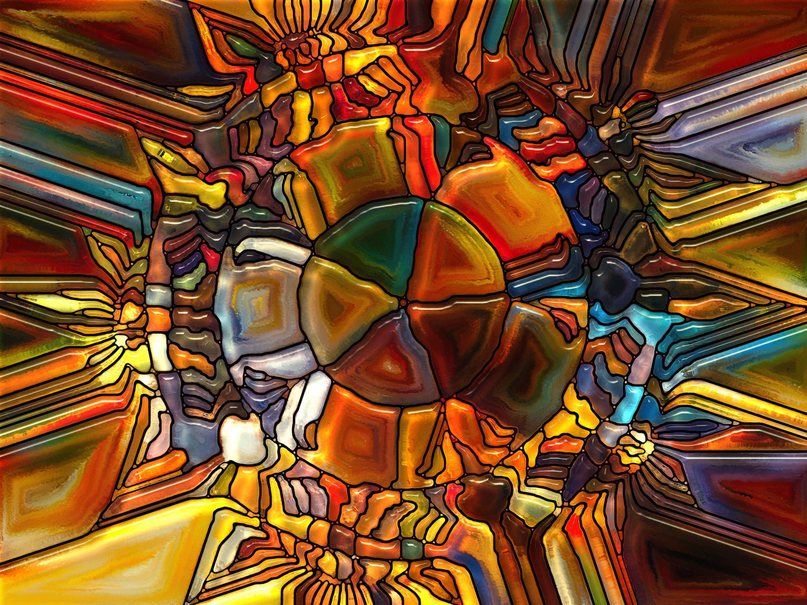 Psychedelic Stained Glass Wallpaper for Desktop 1600x1200