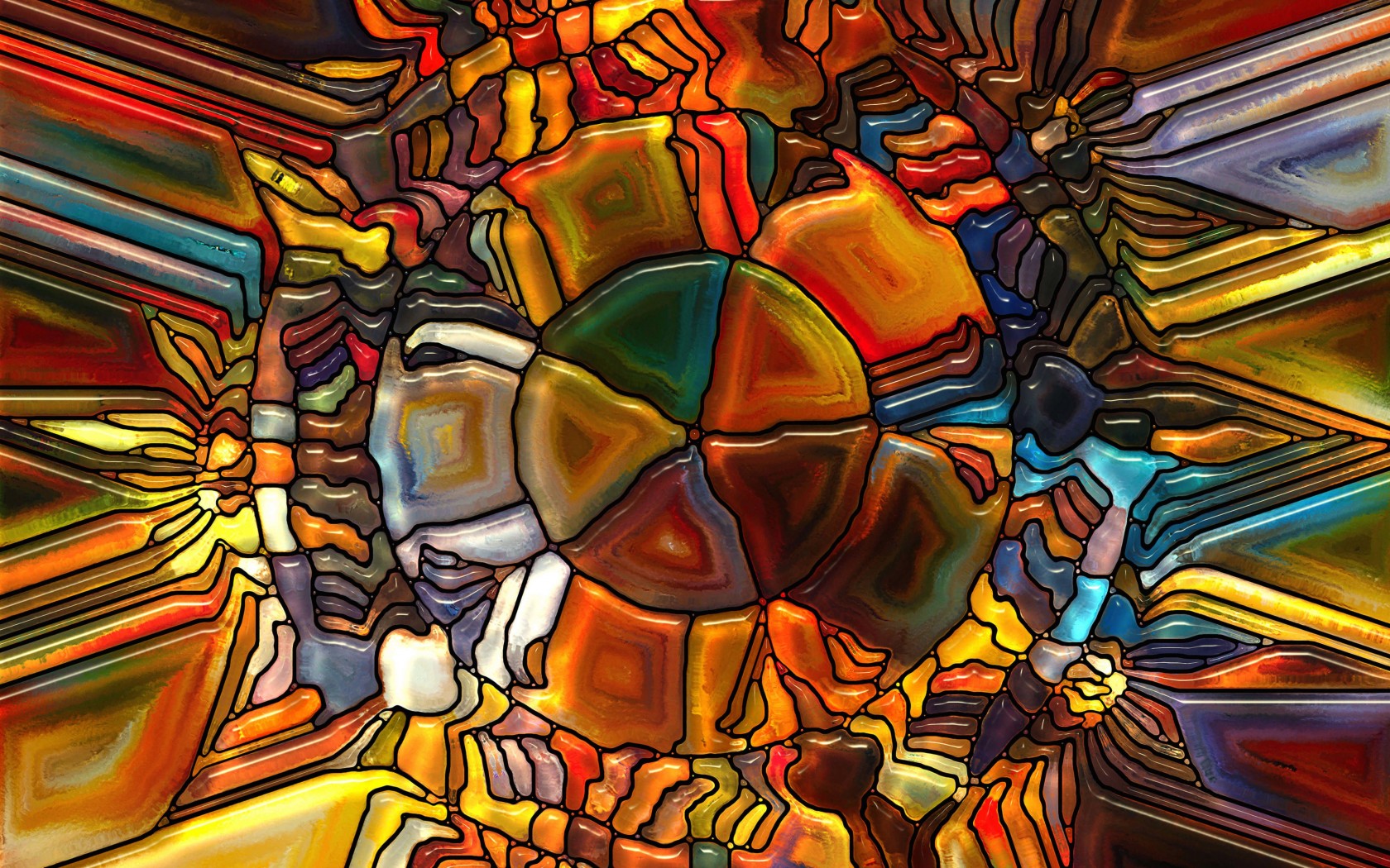 Psychedelic Stained Glass Wallpaper for Desktop 1680x1050