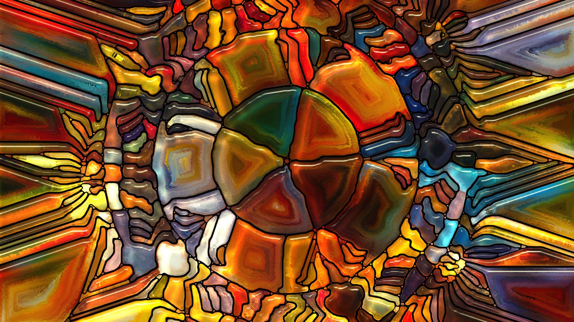 Psychedelic Stained Glass Wallpaper for Desktop 1920x1080