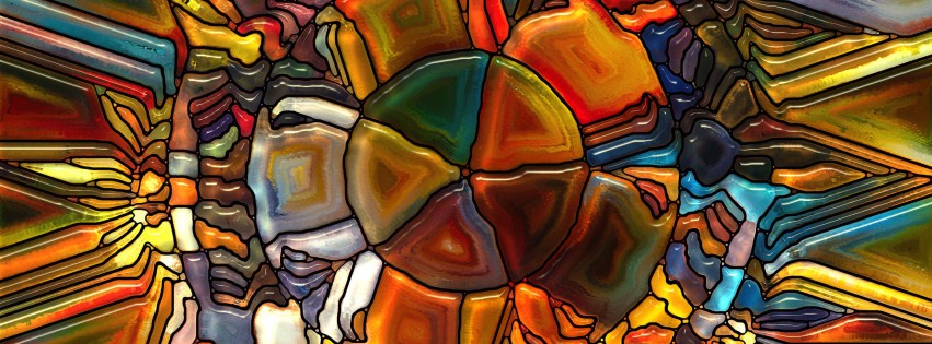 Psychedelic Stained Glass Wallpaper for Social Media Facebook Cover