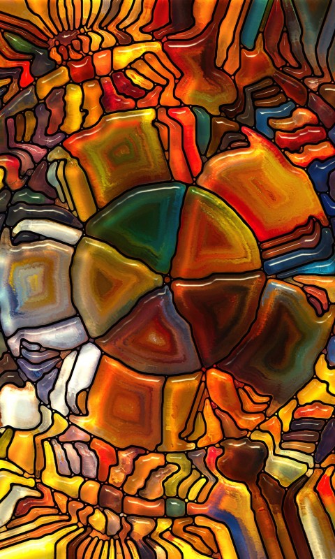 Psychedelic Stained Glass Wallpaper for HTC Desire HD