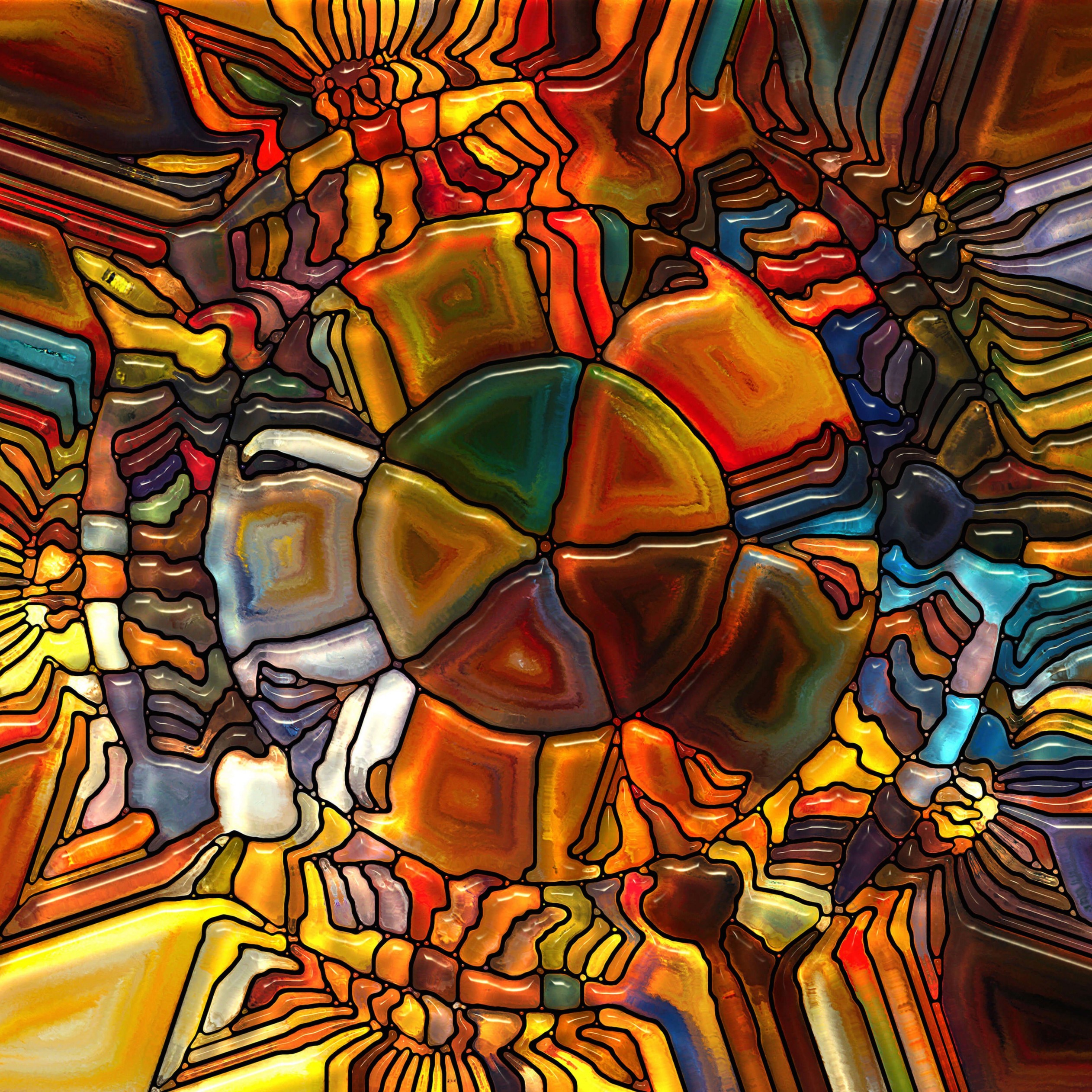 Psychedelic Stained Glass Wallpaper for Apple iPad Air