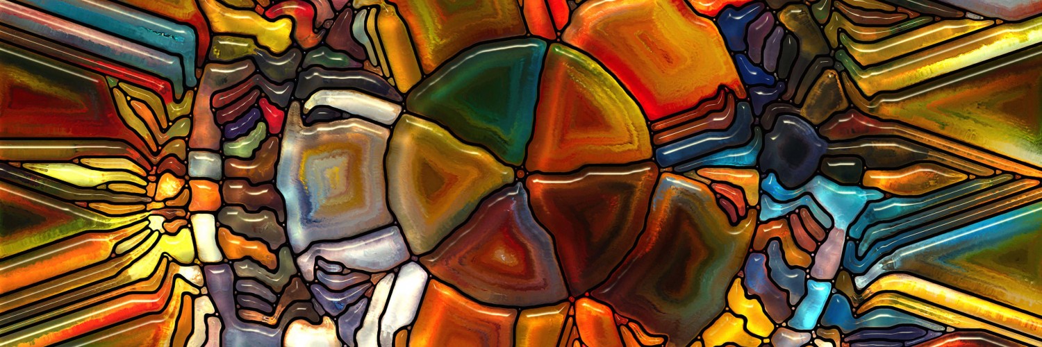 Psychedelic Stained Glass Wallpaper for Social Media Twitter Header