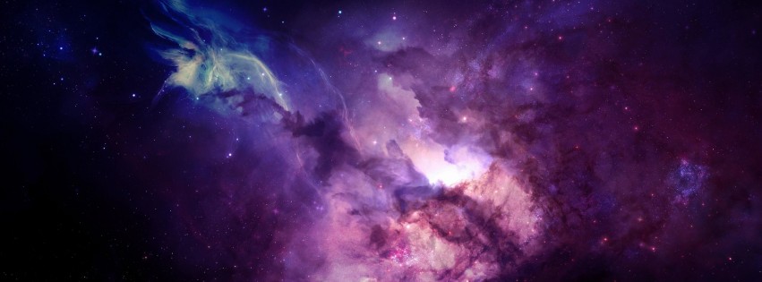 Purple Nebula Wallpaper for Social Media Facebook Cover