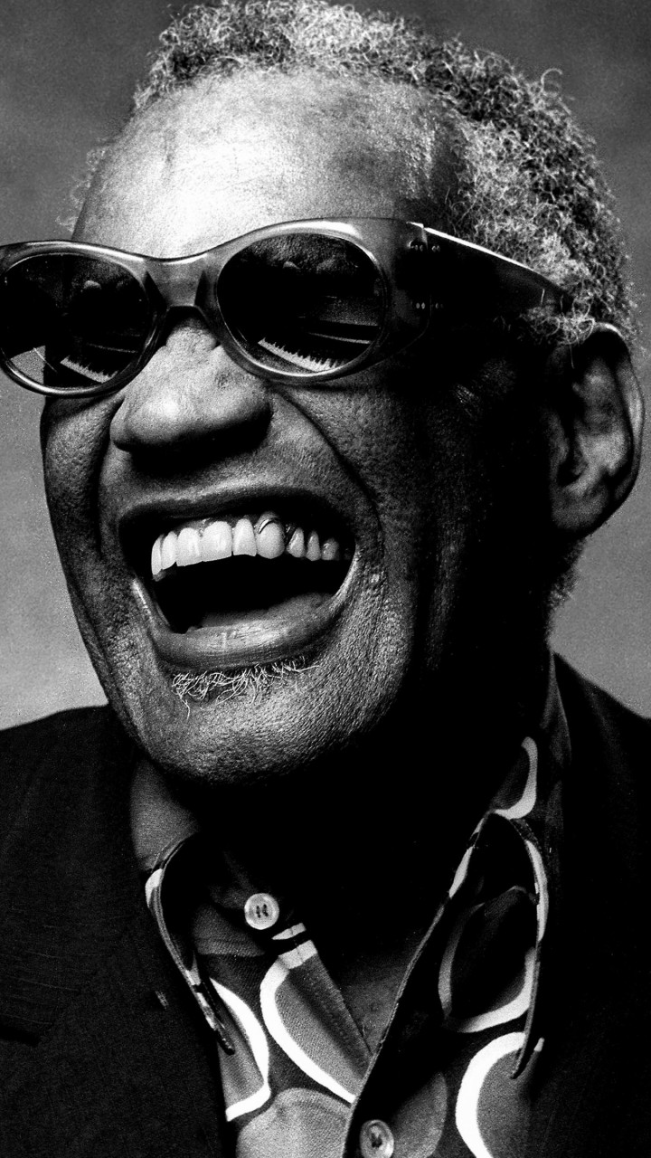 Ray Charles Portrait in Black & White Wallpaper for SAMSUNG Galaxy Note 2
