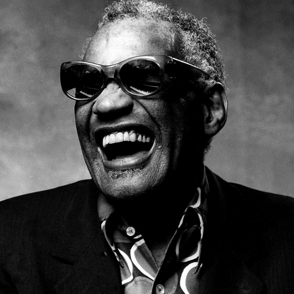 Ray Charles Portrait in Black & White Wallpaper for Apple iPad 2