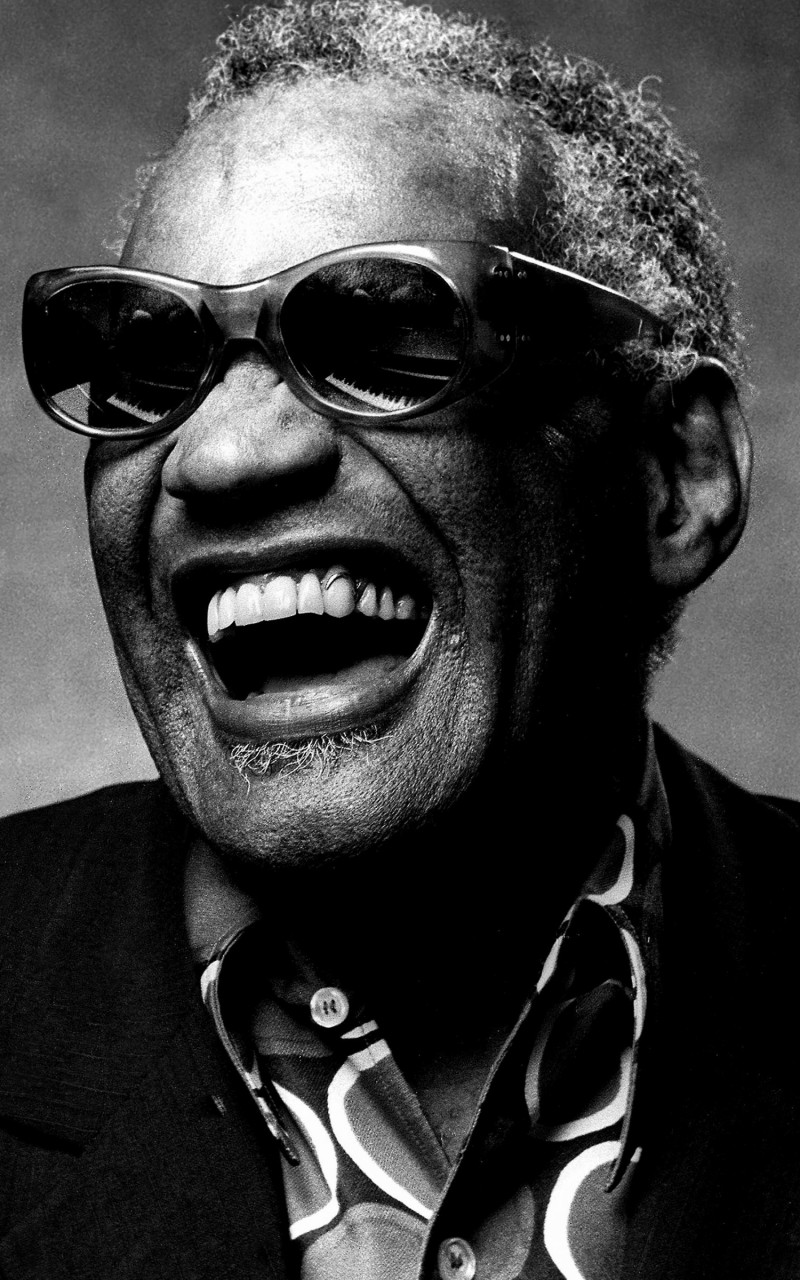Ray Charles Portrait in Black & White Wallpaper for Amazon Kindle Fire HD