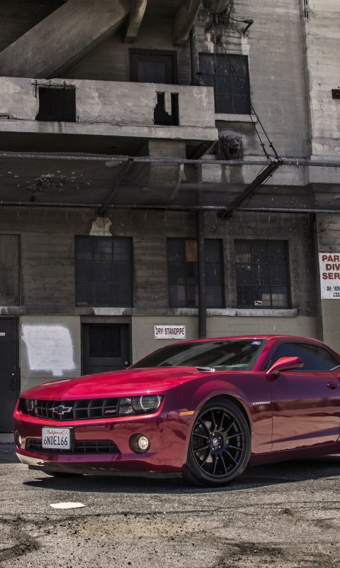 Red Chevrolet Camaro RS Wallpaper for HTC Desire HD