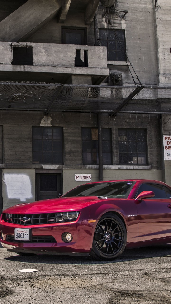 Red Chevrolet Camaro RS Wallpaper for Xiaomi Redmi 2