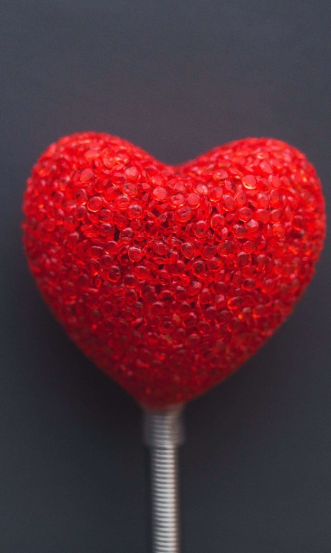 Red Heart Lollipop Wallpaper for HTC Desire HD