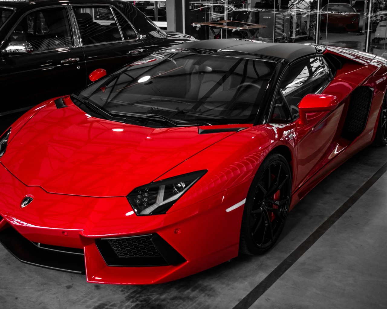 Red Lamborghini Aventador Wallpaper for Desktop 1280x1024