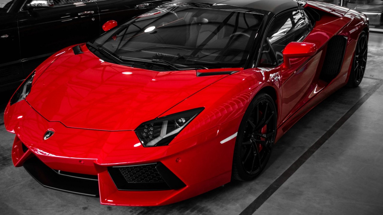 Red Lamborghini Aventador Wallpaper for Desktop 1280x720