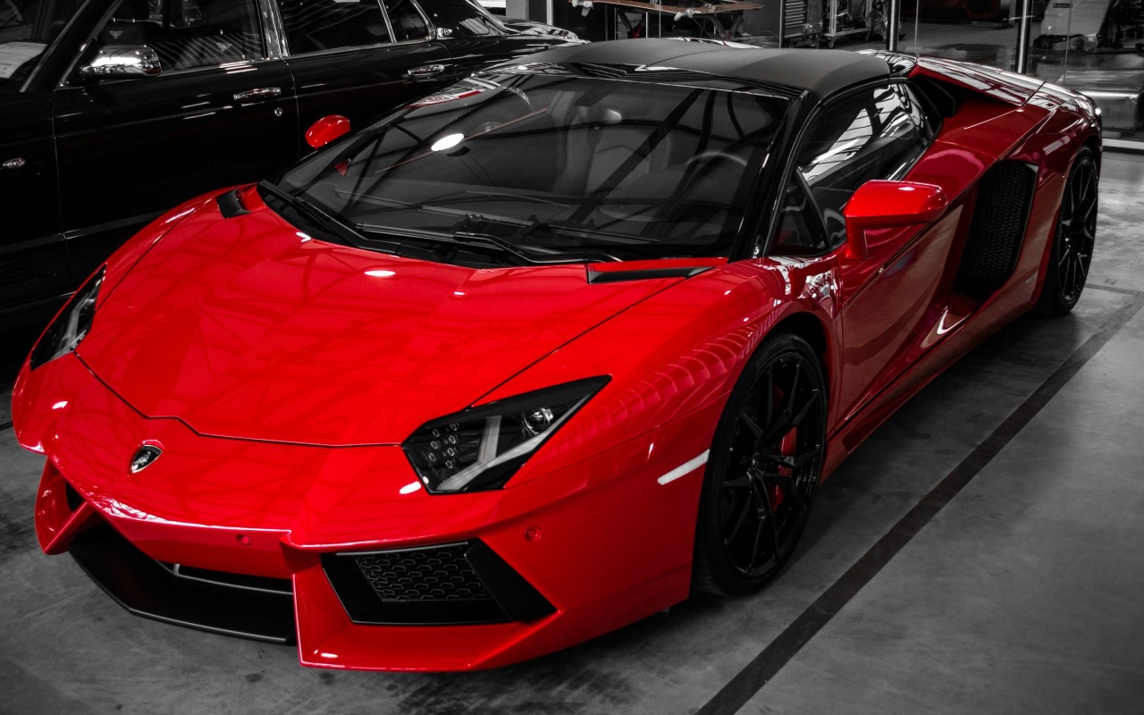Red Lamborghini Aventador Wallpaper for Desktop 1280x800