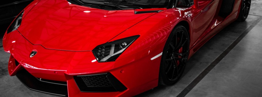 Red Lamborghini Aventador Wallpaper for Social Media Facebook Cover
