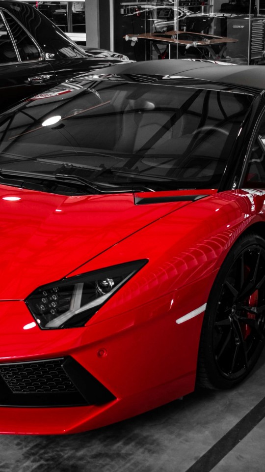 Red Lamborghini Aventador Wallpaper for SAMSUNG Galaxy S4 Mini