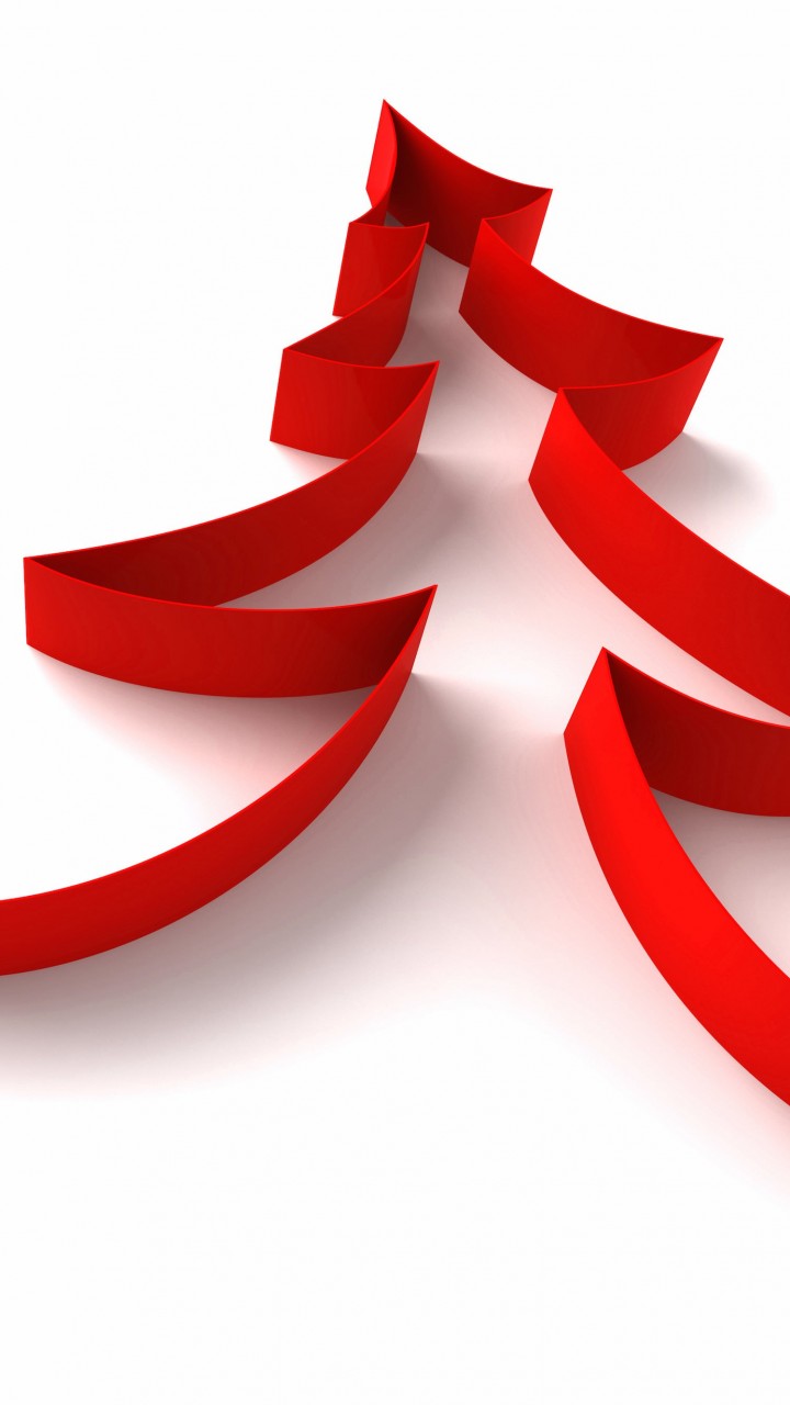 Red Ribbon Christmas Tree Wallpaper for Motorola Droid Razr HD