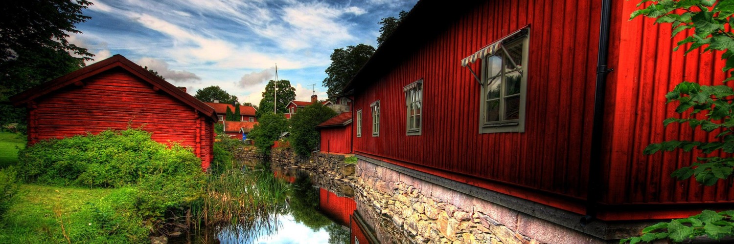 Red Village, Norberg, Sweden Wallpaper for Social Media Twitter Header