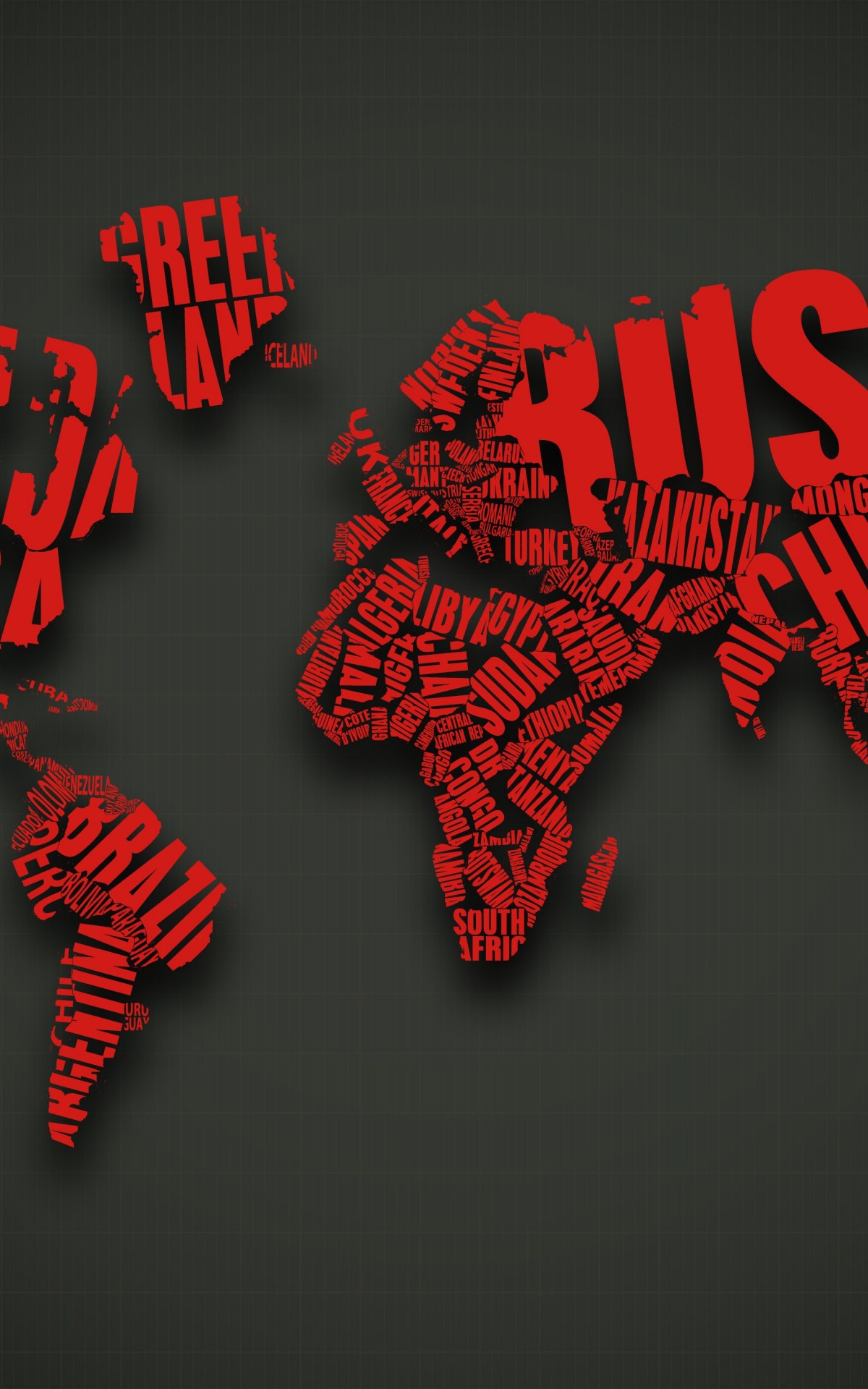 Red World Map Typography Wallpaper for Amazon Kindle Fire HDX