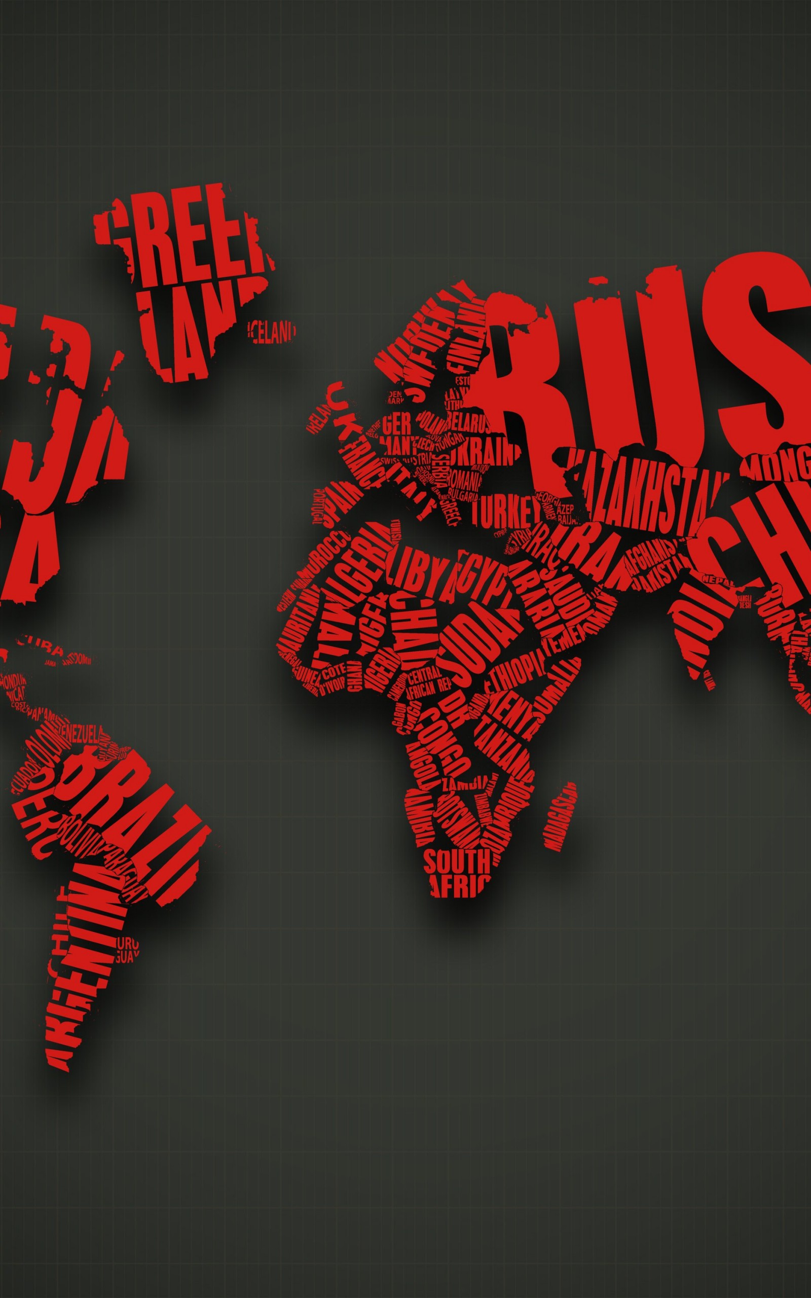 Red World Map Typography Wallpaper for Amazon Kindle Fire HDX 8.9