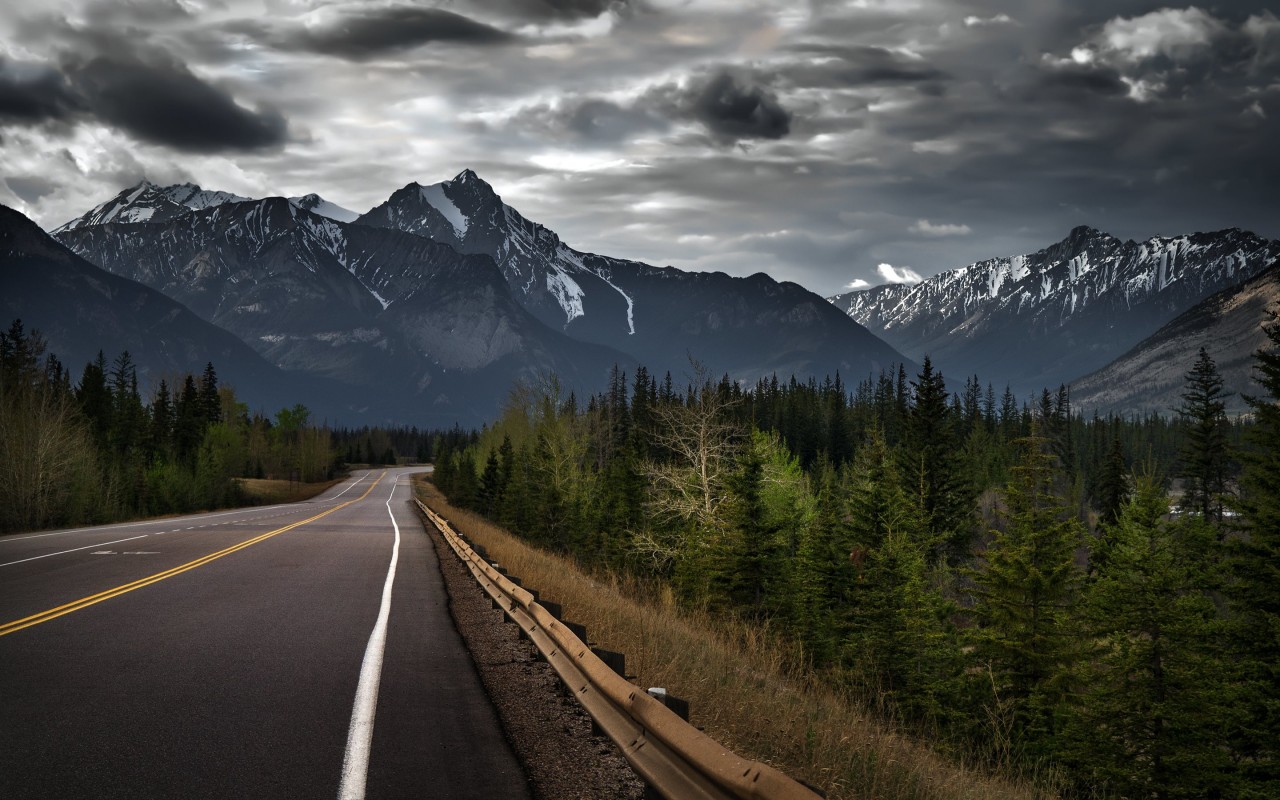 Road trip on a stormy day, Canada Wallpaper for Desktop 1280x800
