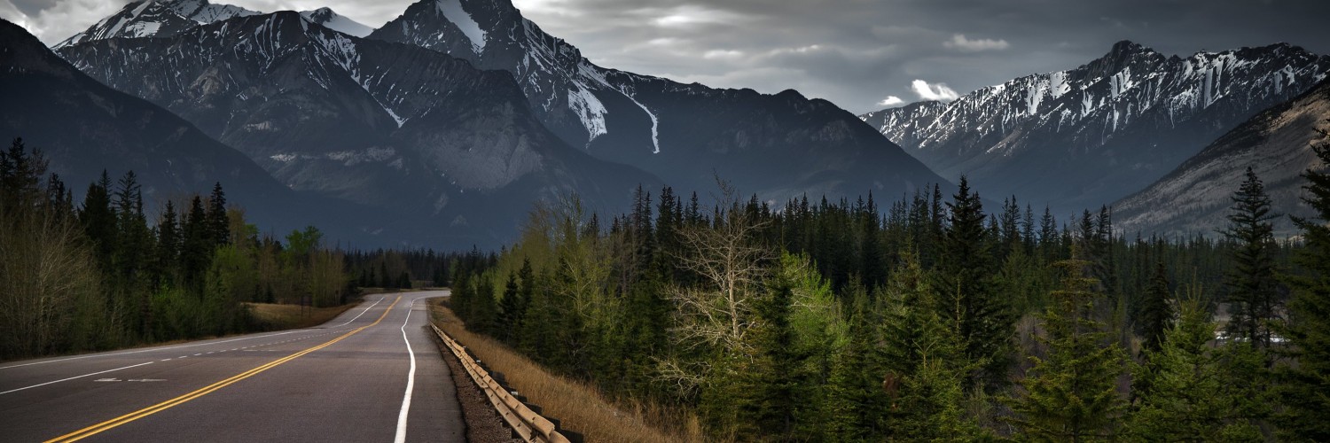 Road trip on a stormy day, Canada Wallpaper for Social Media Twitter Header