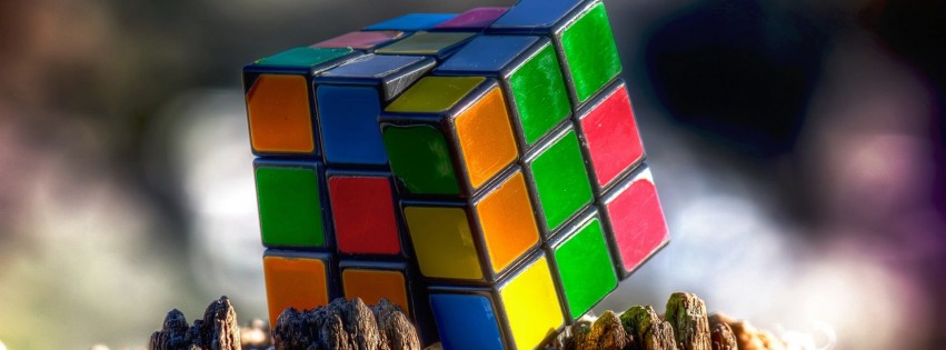 Rubik's Cube Wallpaper for Social Media Facebook Cover
