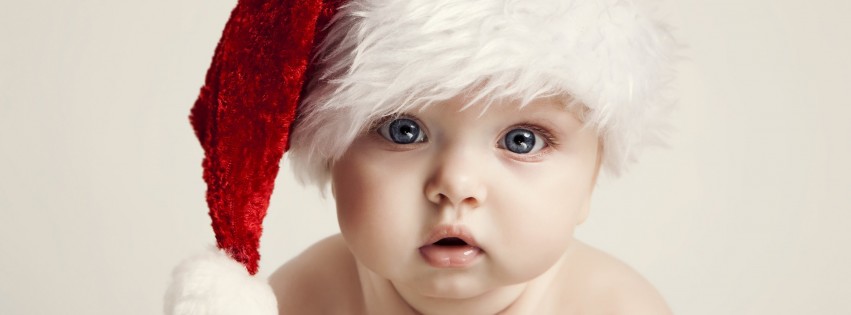 Santa Claus Baby Boy Wallpaper for Social Media Facebook Cover