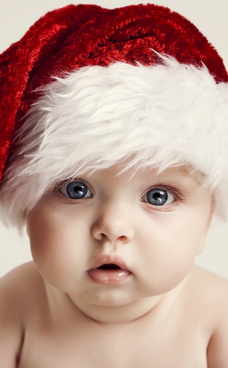Santa Claus Baby Boy Wallpaper for Apple iPhone 4 / 4s