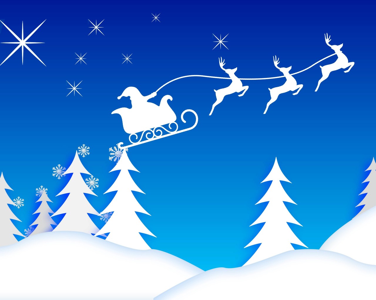 Santa’s Sleigh Illustration Wallpaper for Desktop 1280x1024