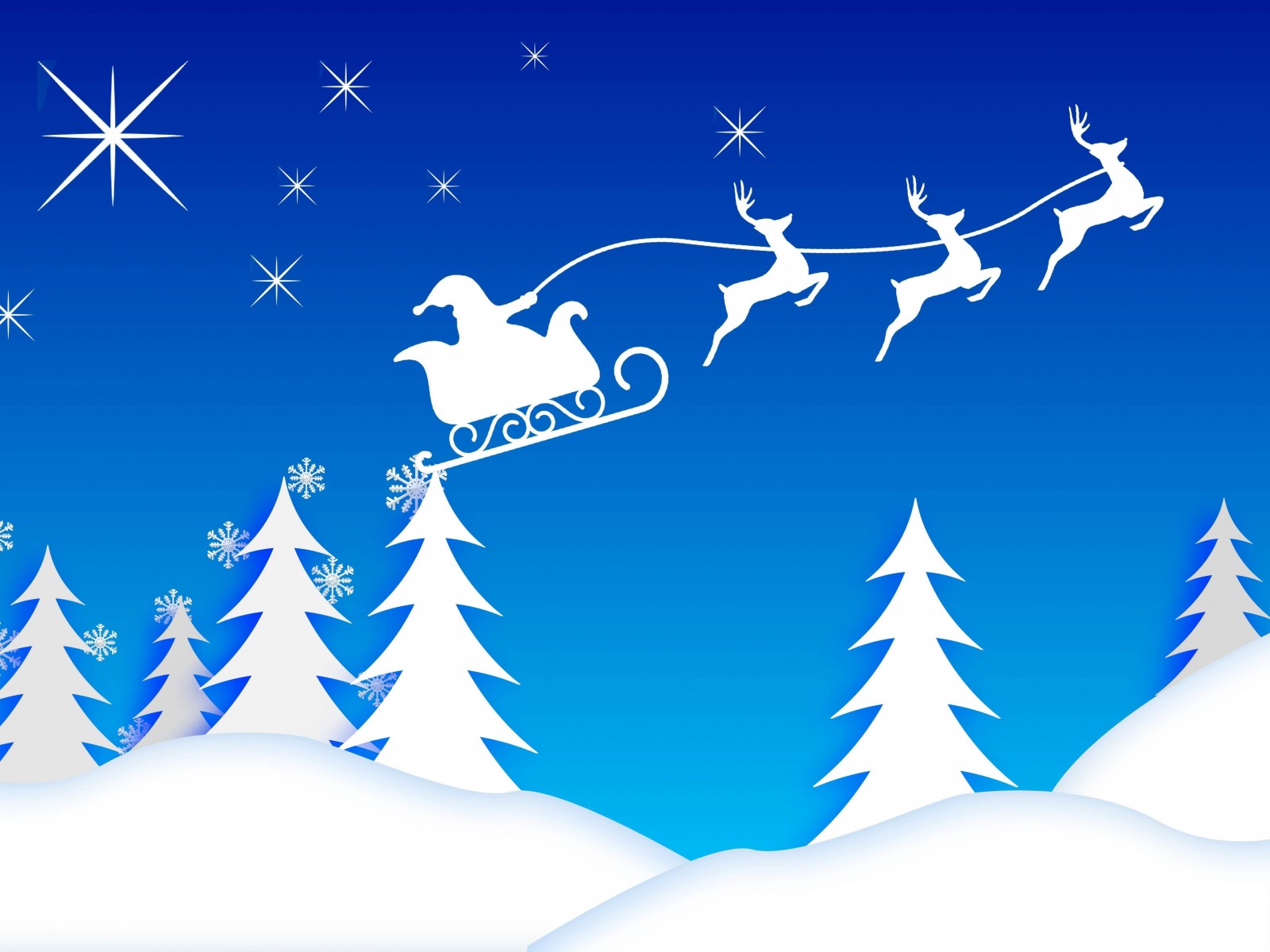 Santa’s Sleigh Illustration Wallpaper for Desktop 1600x1200