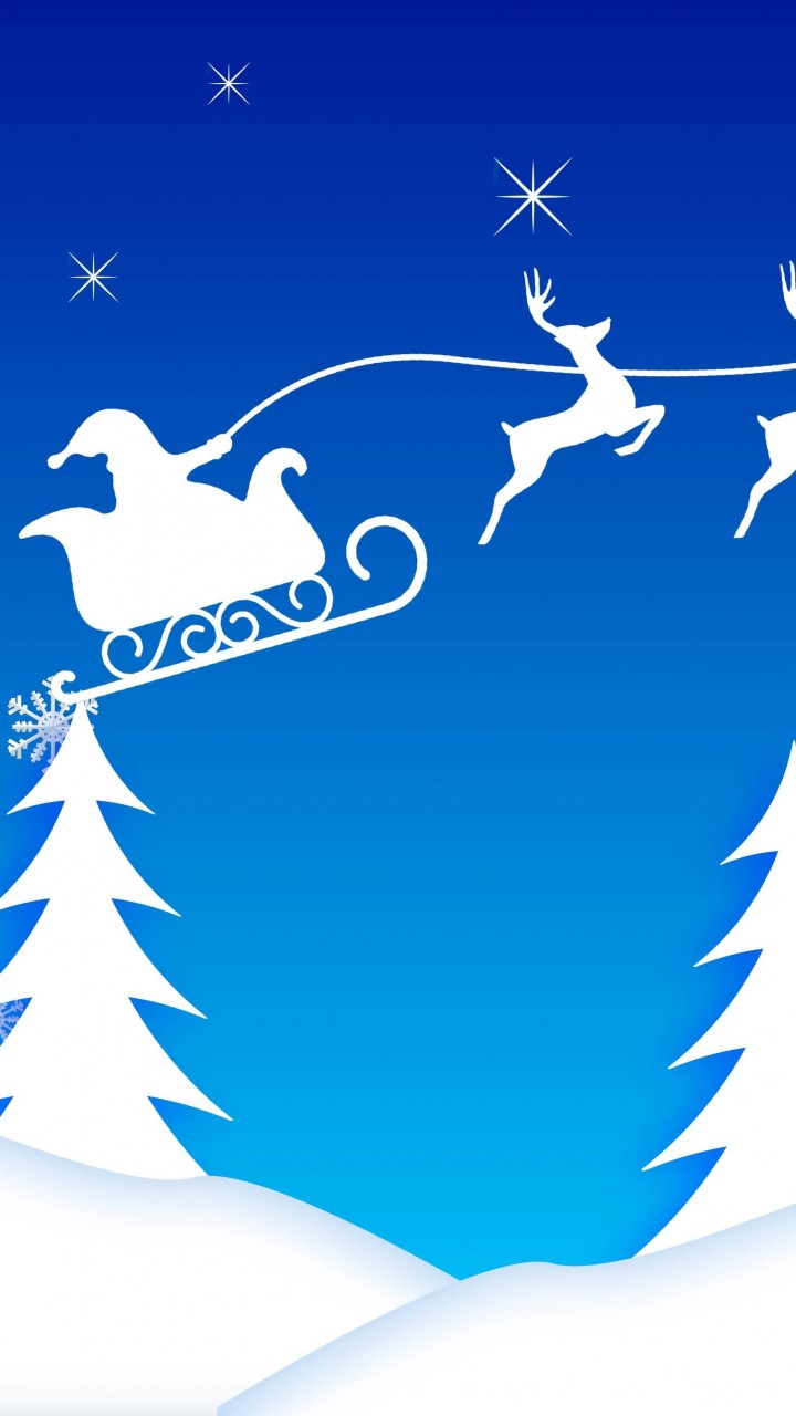 Santa’s Sleigh Illustration Wallpaper for SAMSUNG Galaxy S3