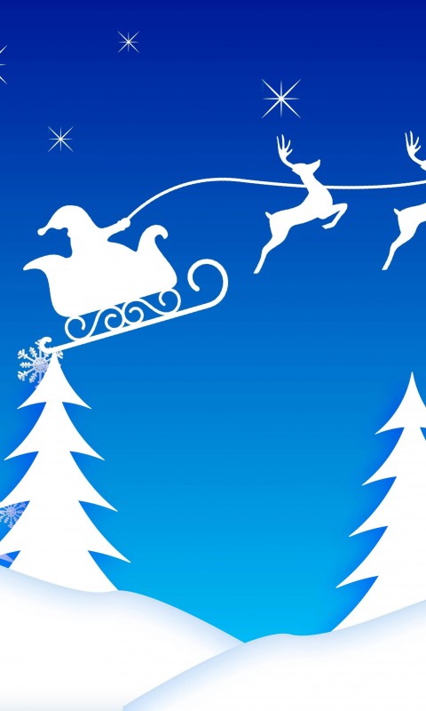 Santa’s Sleigh Illustration Wallpaper for SAMSUNG Galaxy S3 Mini