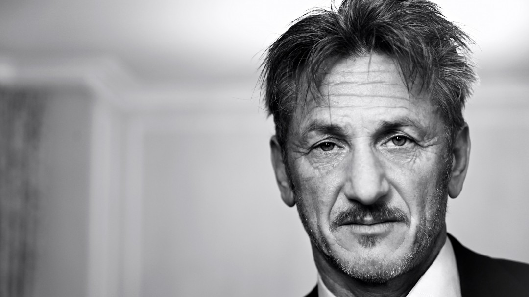 Sean Penn Portrait in Black & White Wallpaper for Social Media Google Plus Cover