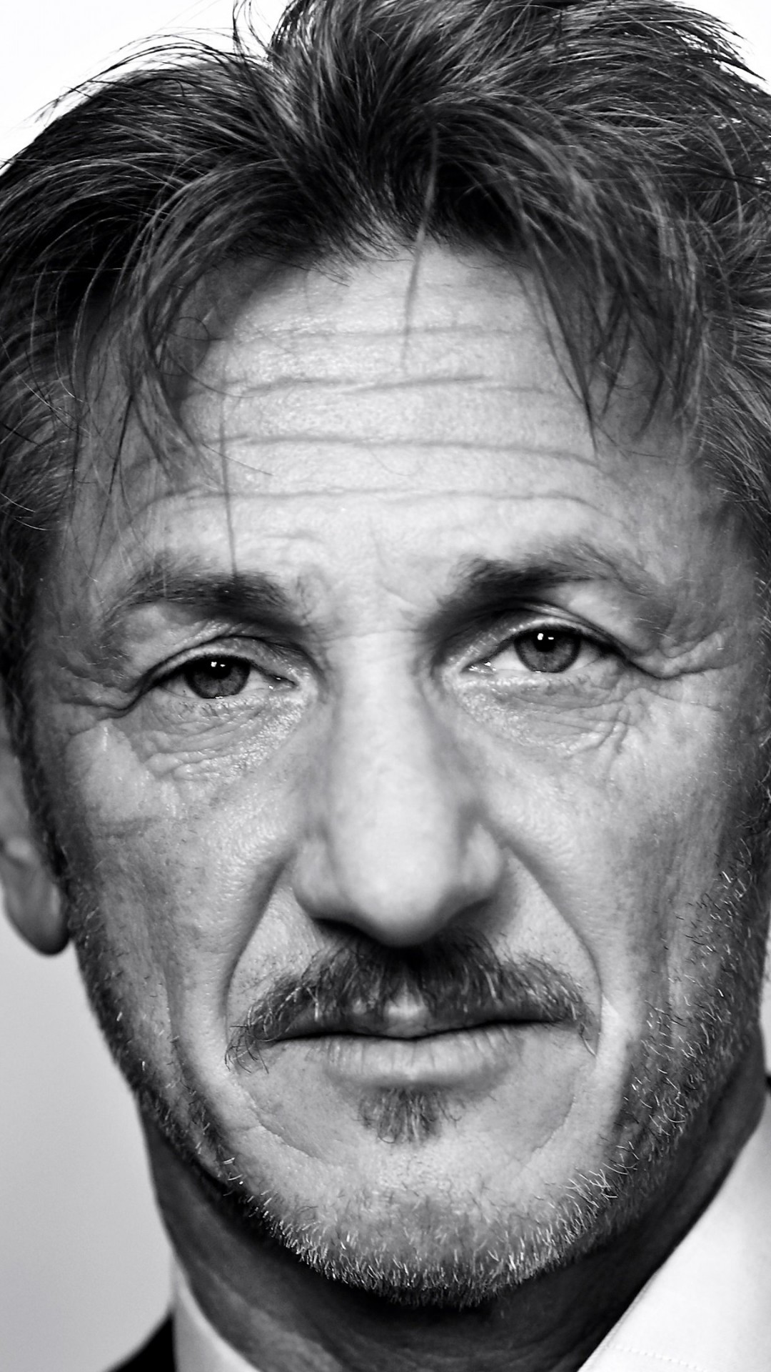 Sean Penn Portrait in Black & White Wallpaper for Motorola Moto X
