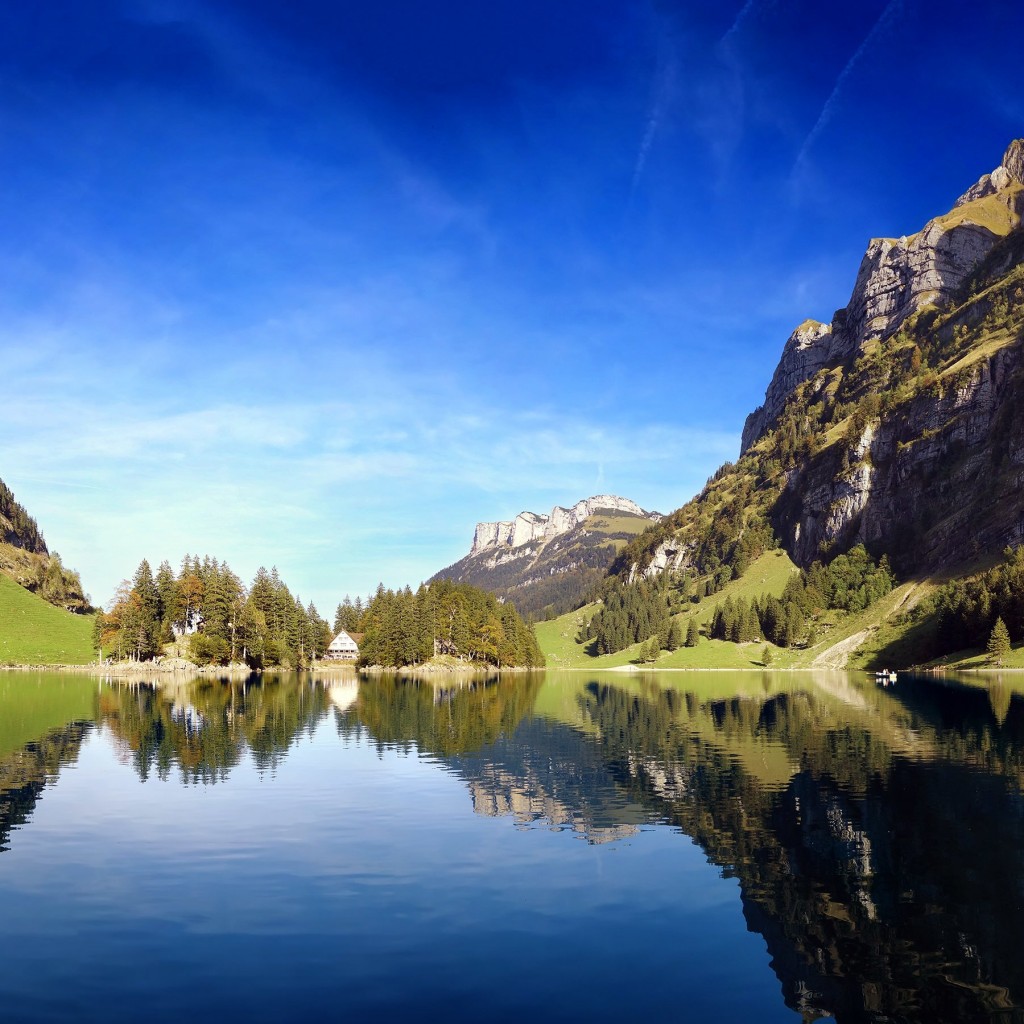 Seealpsee lake in Switzerland Wallpaper for Apple iPad 2