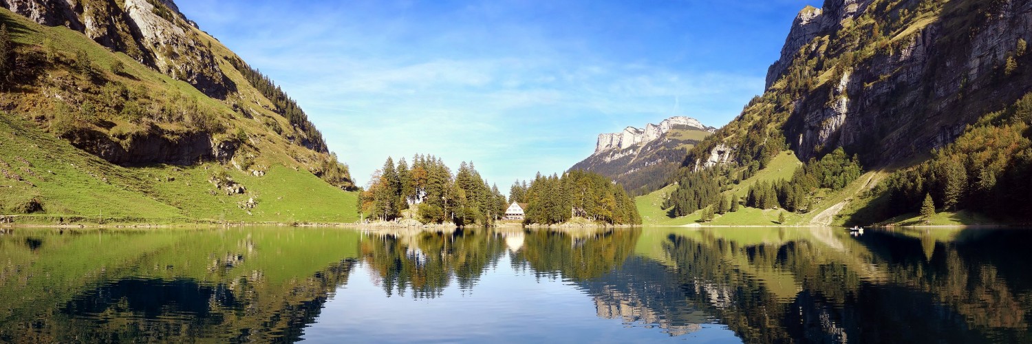 Seealpsee lake in Switzerland Wallpaper for Social Media Twitter Header