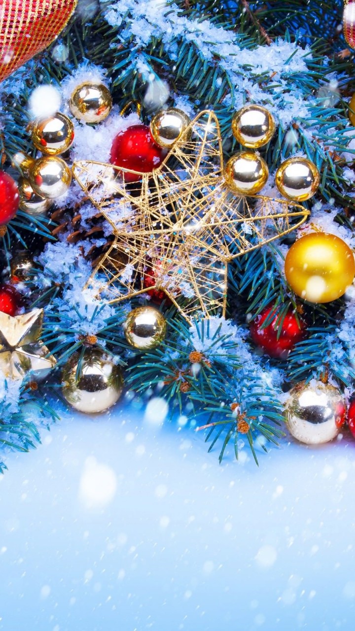 Shining Stars Christmas Ornaments and Decorations Wallpaper for Motorola Droid Razr HD