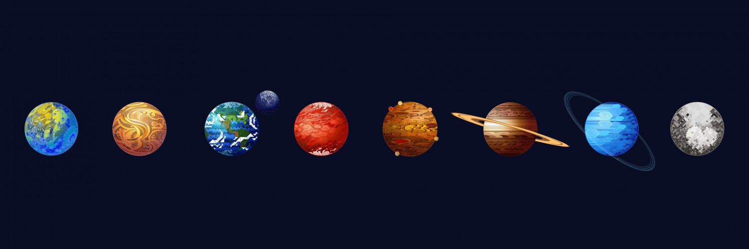 Solar System Wallpaper for Social Media Twitter Header