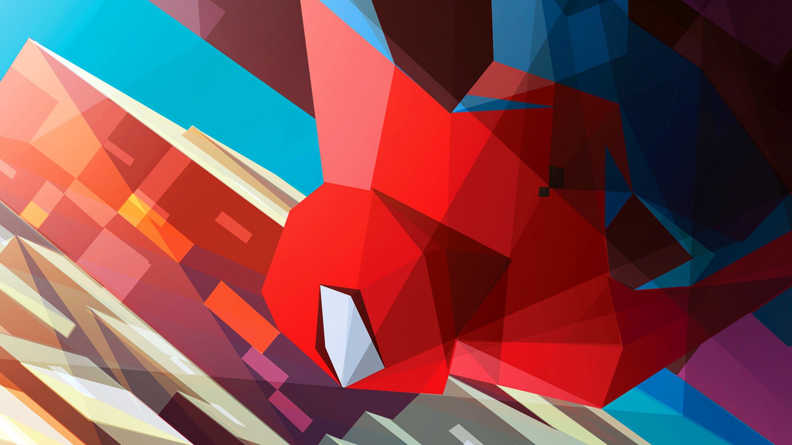 Spiderman Low Poly Illustration Wallpaper for Desktop 2560x1440