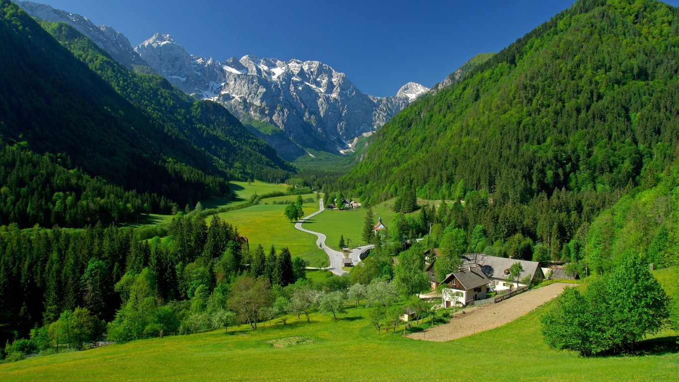 Spring In The Alpine Valley Wallpaper for Desktop 1366x768