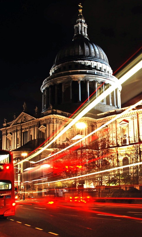 St. Paul's Cathedral at Night Wallpaper for SAMSUNG Galaxy S3 Mini
