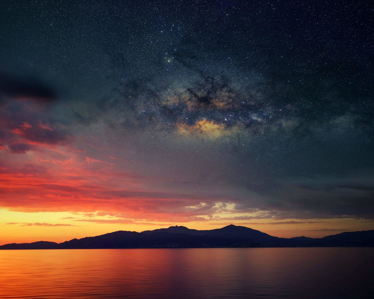 Starry Night Over Corsica Wallpaper for Desktop 1280x1024