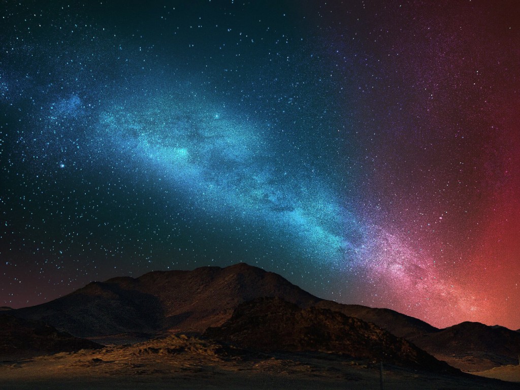 Starry Night Over The Desert Wallpaper for Desktop 1024x768