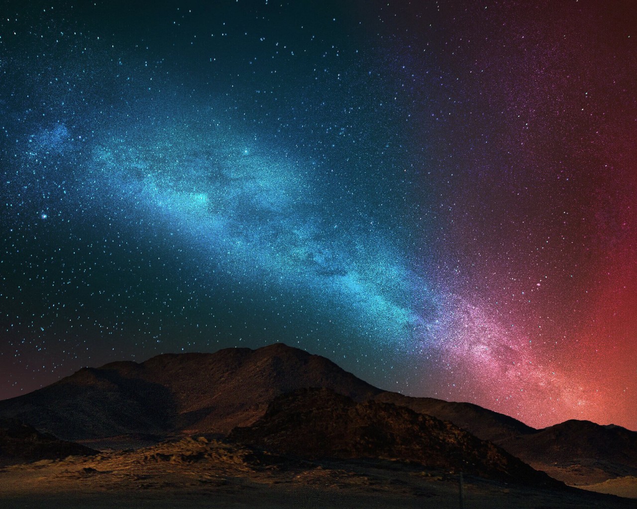 Starry Night Over The Desert Wallpaper for Desktop 1280x1024
