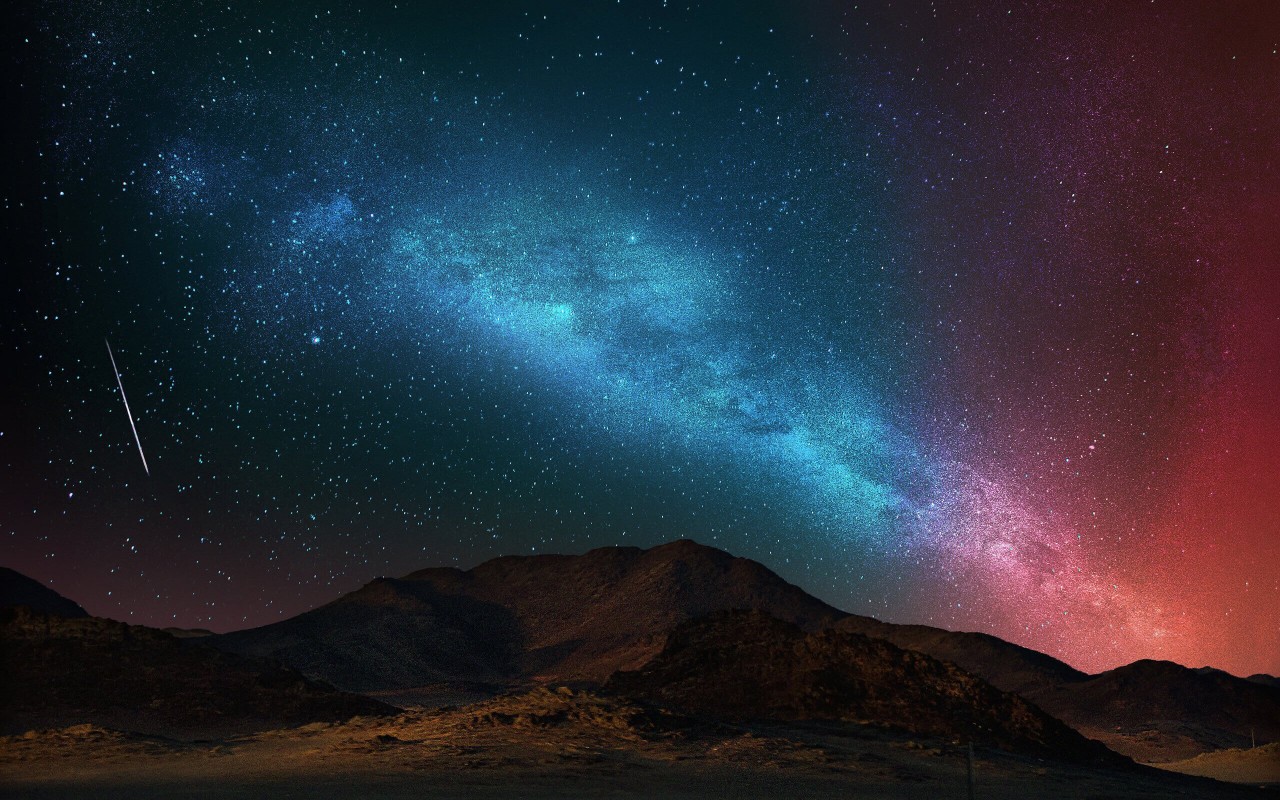 Starry Night Over The Desert Wallpaper for Desktop 1280x800