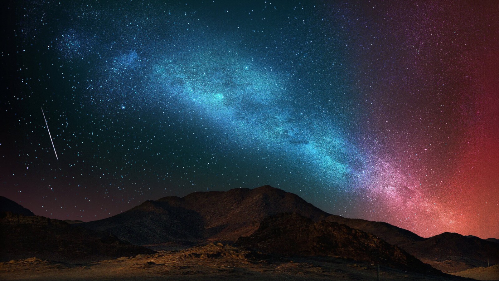 Starry Night Over The Desert Wallpaper for Desktop 1600x900